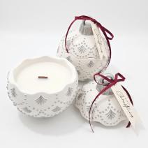 Kerze Christmas Bauble Enchanted MINI - Weiß / Silber / Winterzauber / MINI