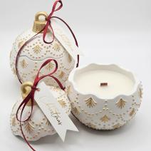 Duftkerze Christmas Bauble Enchanted - Weiß / Gold / Winterzauber
