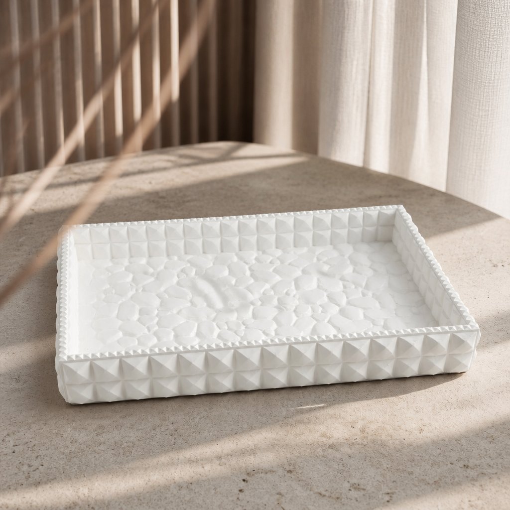 Design-Tablett Mosaik - Weiß